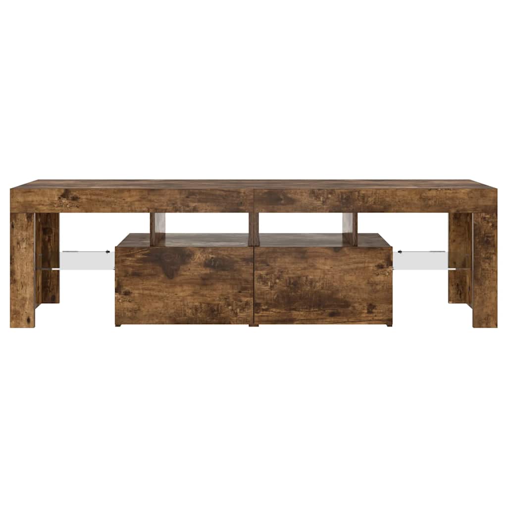 vidaXL Έπιπλο Τηλεόρασης με LED Καπνιστή Δρυς 140 x 36,5 x 40 εκ.