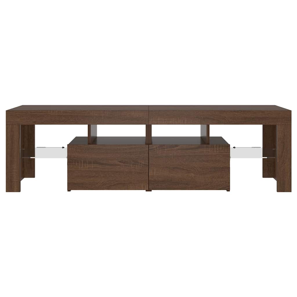 vidaXL Έπιπλο Τηλεόρασης με LED Καφέ Δρυς 140 x 36,5 x 40 εκ.