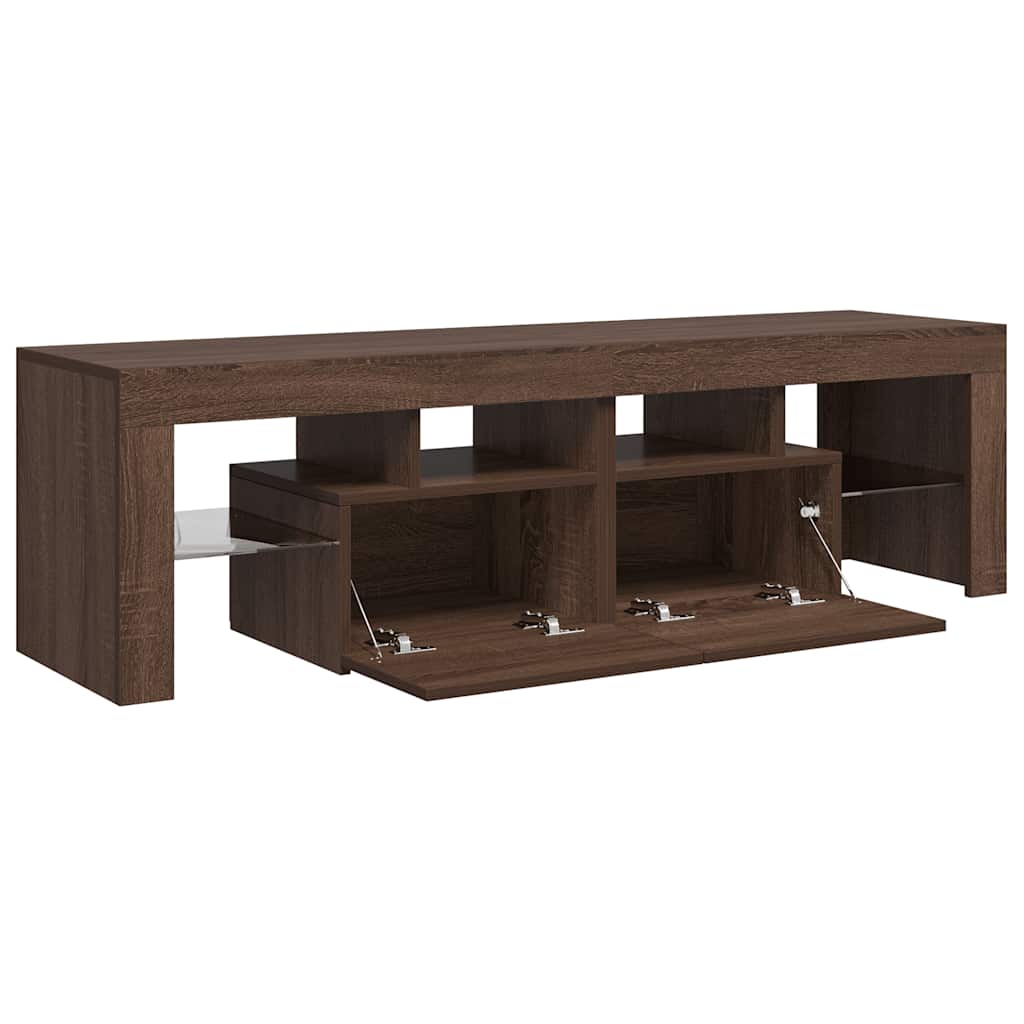 vidaXL Έπιπλο Τηλεόρασης με LED Καφέ Δρυς 140 x 36,5 x 40 εκ.
