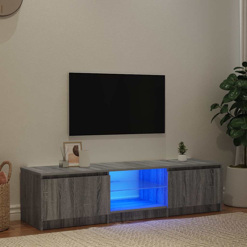 vidaXL Έπιπλο Τηλεόρασης με LED Γκρι Sonoma 140 x 40 x 36 εκ.