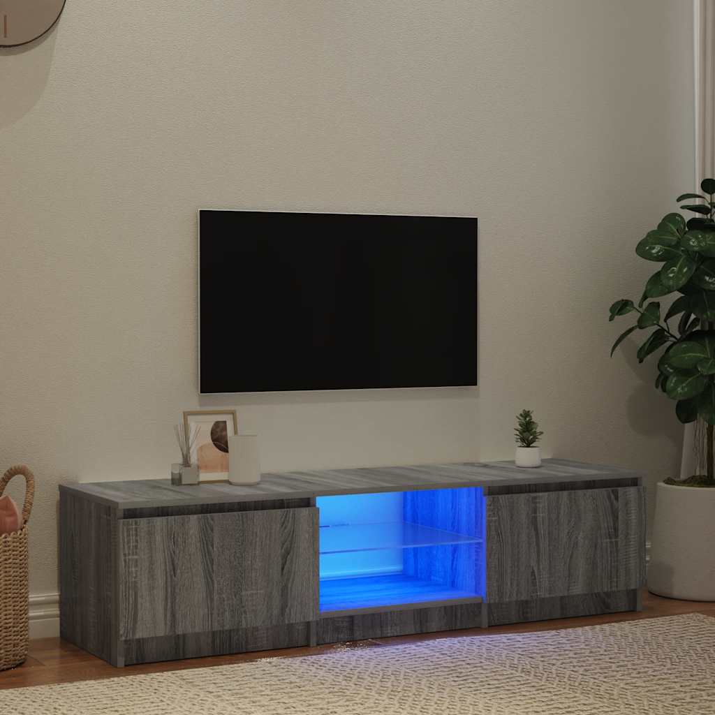 vidaXL Έπιπλο Τηλεόρασης με LED Γκρι Sonoma 140 x 40 x 36 εκ.