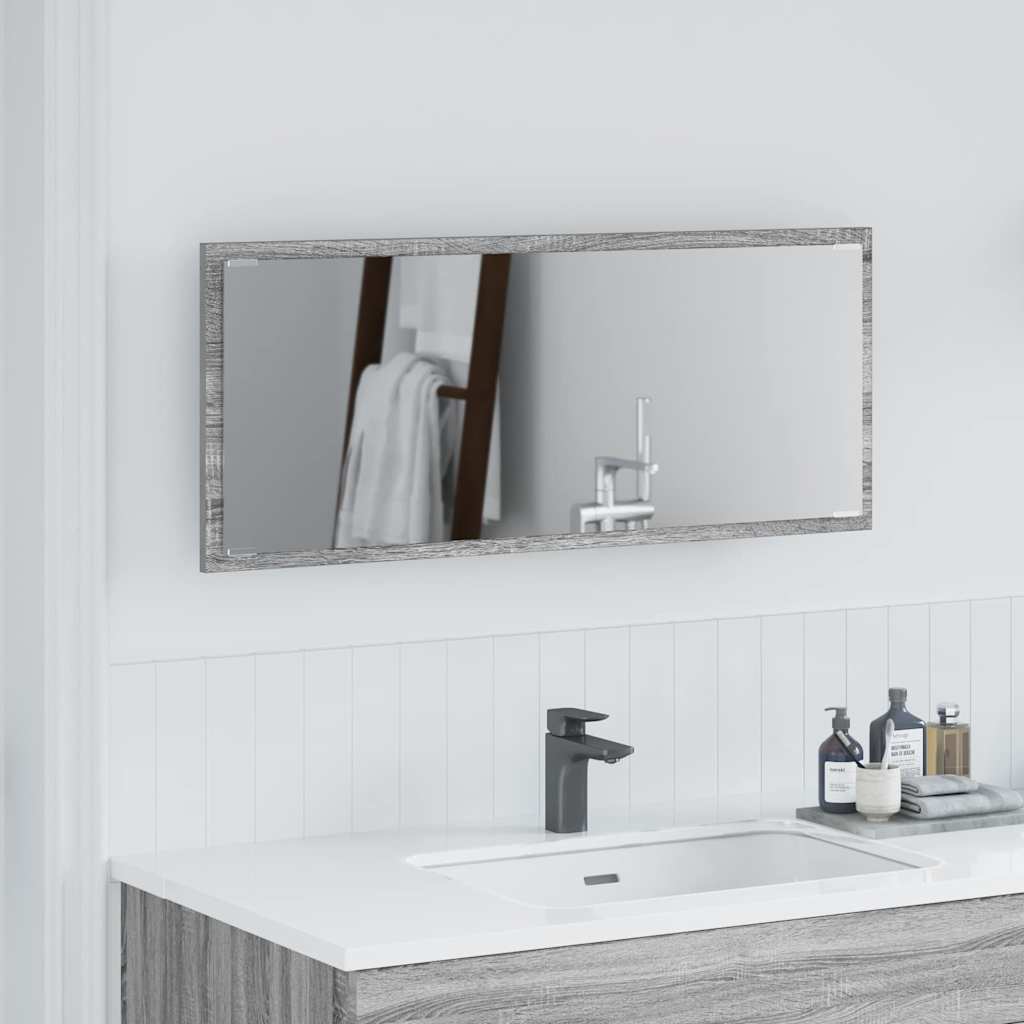 vidaXL Καθρέφτης Γκρι sonoma 90 x 8.5 x 37 εκ Επεξεργασμένο ξύλο