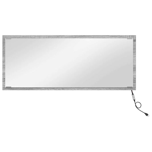 vidaXL Καθρέφτης Γκρι sonoma 90 x 8.5 x 37 εκ Επεξεργασμένο ξύλο