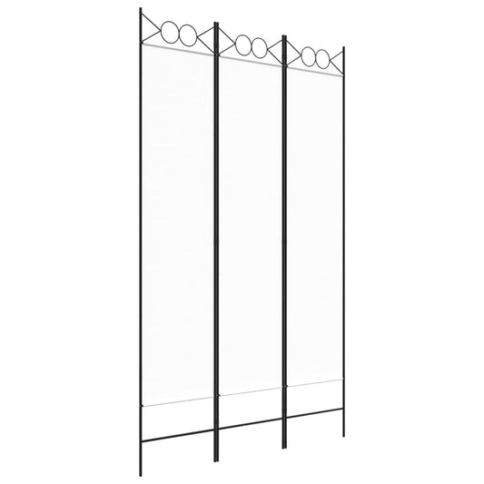 vidaXL Διαχωριστικό Δωματίου με 3 Πάνελ Λευκό 120 x 200 εκ. Υφασμάτινο