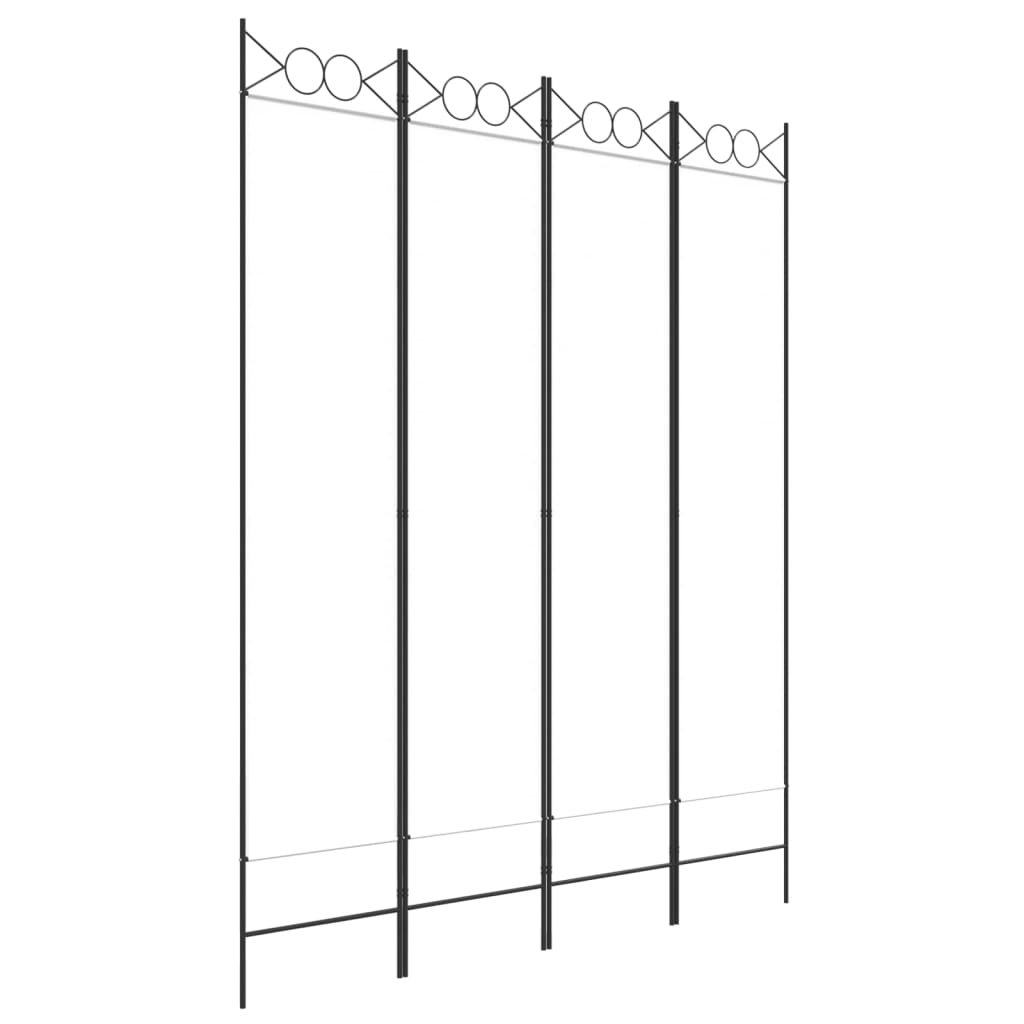 vidaXL Διαχωριστικό Δωματίου με 4 Πάνελ Λευκό 160x200 εκ. από Ύφασμα