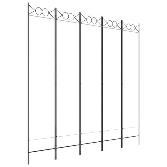 vidaXL Διαχωριστικό Δωματίου με 5 Πάνελ Λευκό 200x200 εκ. από Ύφασμα