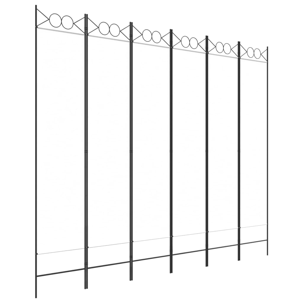 vidaXL Διαχωριστικό Δωματίου με 6 Πάνελ Λευκό 240x200 εκ. από Ύφασμα