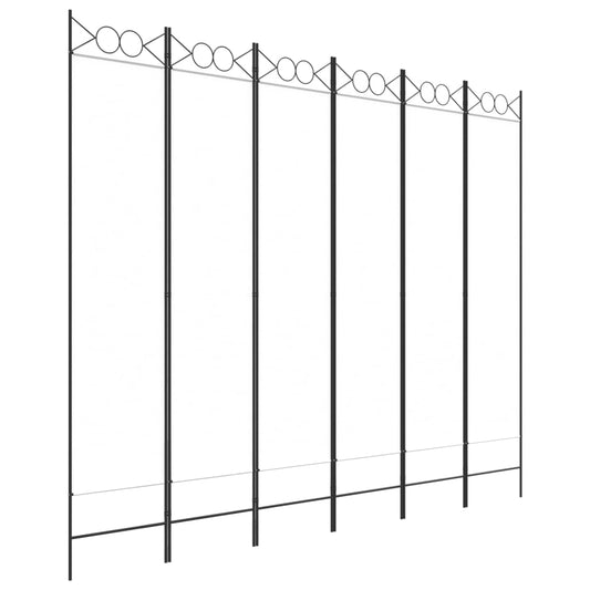 vidaXL Διαχωριστικό Δωματίου με 6 Πάνελ Λευκό 240x200 εκ. από Ύφασμα