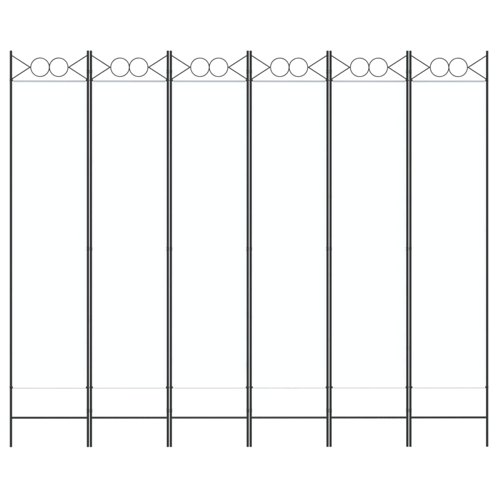 vidaXL Διαχωριστικό Δωματίου με 6 Πάνελ Λευκό 240x200 εκ. από Ύφασμα