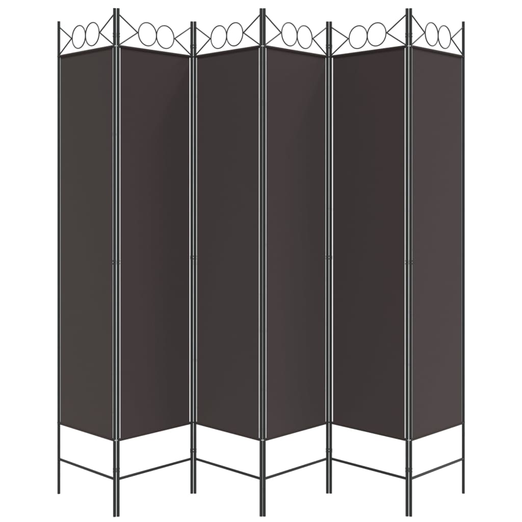 vidaXL Διαχωριστικό Δωματίου με 6 Πάνελ Καφέ 240x200 εκ. από Ύφασμα