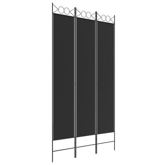 vidaXL Διαχωριστικό Δωματίου με 3 Πάνελ Μαύρο 120x220 εκ. από Ύφασμα