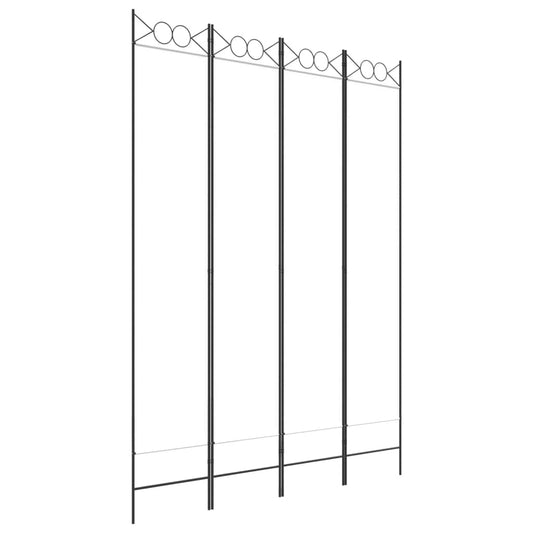 vidaXL Διαχωριστικό Δωματίου με 4 Πάνελ Λευκό 160x220 εκ. Υφασμάτινο