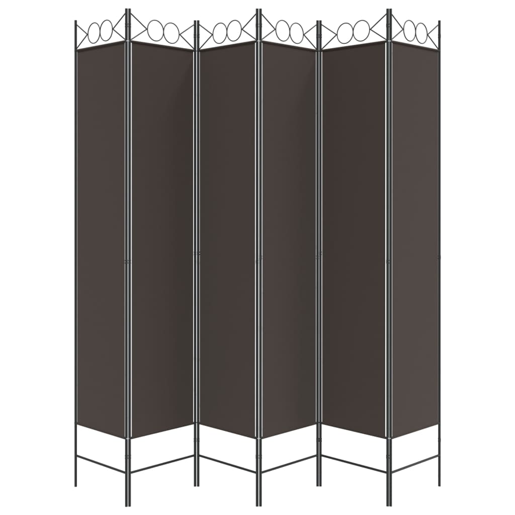vidaXL Διαχωριστικό Δωματίου με 6 Πάνελ Καφέ 240x220 εκ. από Ύφασμα