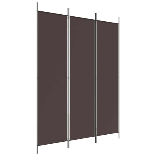 vidaXL Διαχωριστικό Δωματίου με 3 Πάνελ Καφέ 150x200 εκ. από Ύφασμα