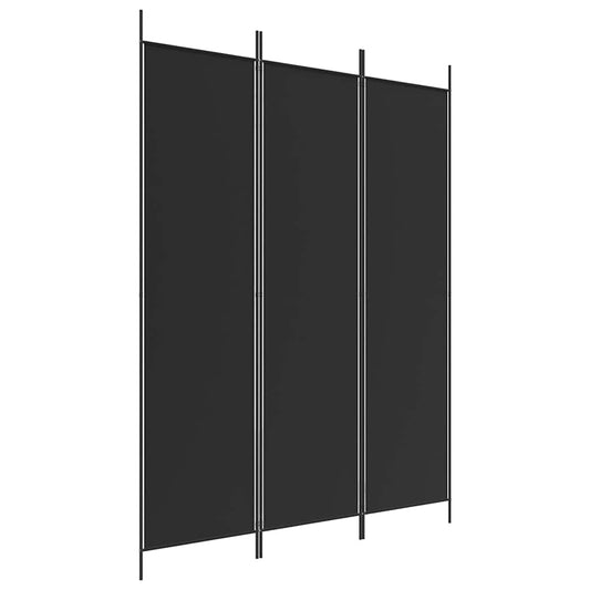 vidaXL Διαχωριστικό Δωματίου με 3 Πάνελ Μαύρο 150x200 εκ. από Ύφασμα