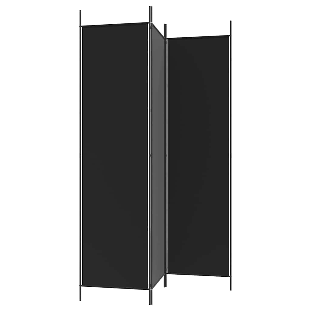 vidaXL Διαχωριστικό Δωματίου με 3 Πάνελ Μαύρο 150x200 εκ. από Ύφασμα