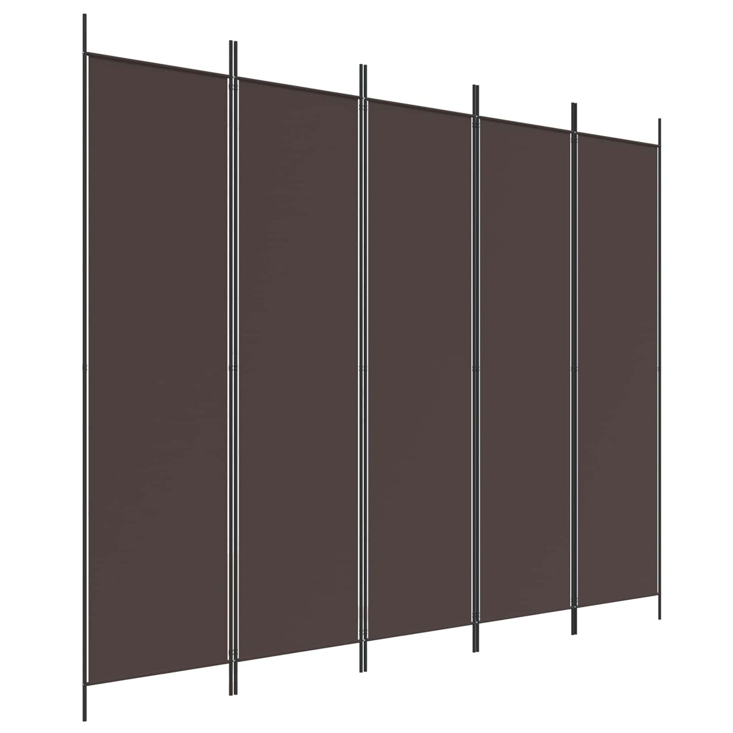 vidaXL Διαχωριστικό Δωματίου με 5 Πάνελ Καφέ 250x200 εκ. από Ύφασμα