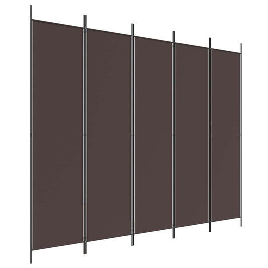 vidaXL Διαχωριστικό Δωματίου με 5 Πάνελ Καφέ 250x200 εκ. από Ύφασμα