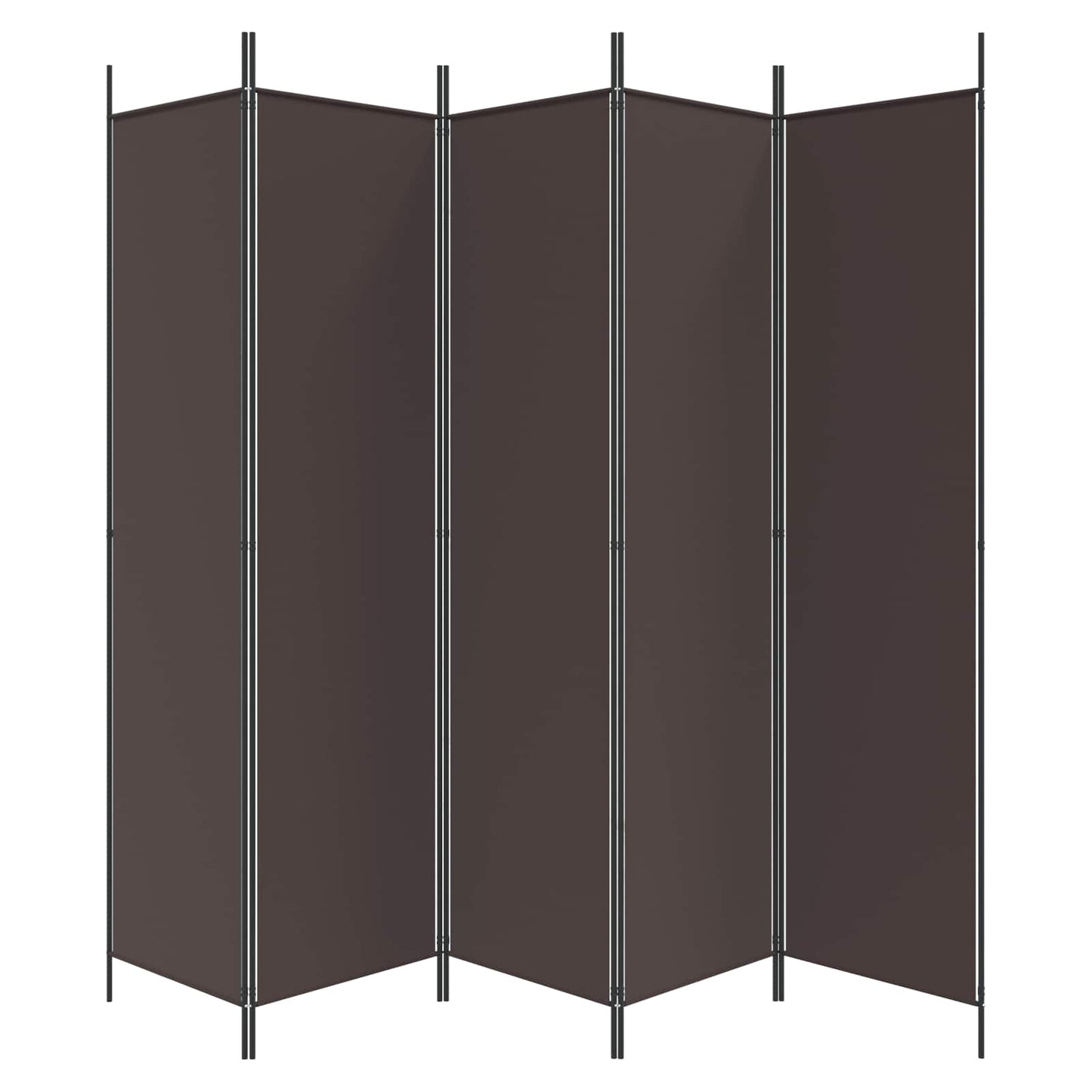 vidaXL Διαχωριστικό Δωματίου με 5 Πάνελ Καφέ 250x200 εκ. από Ύφασμα