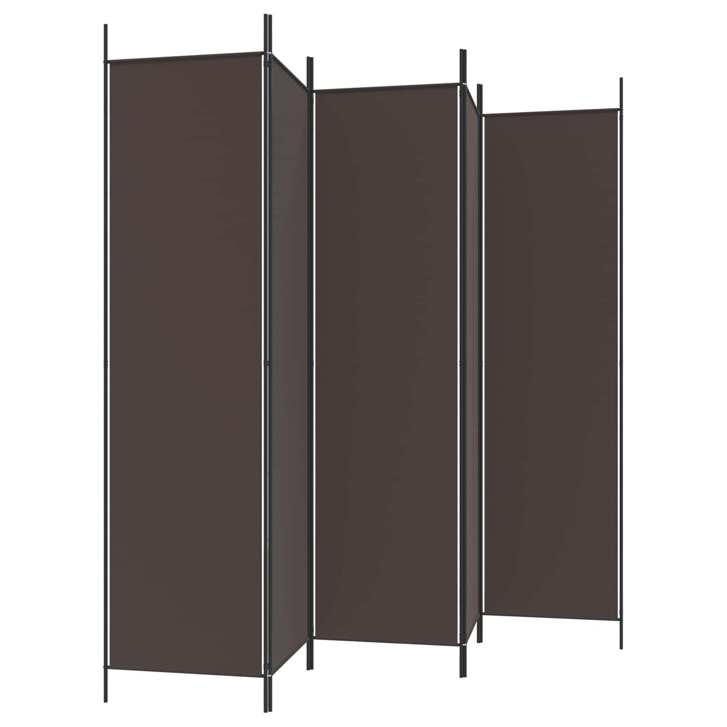 vidaXL Διαχωριστικό Δωματίου με 5 Πάνελ Καφέ 250x200 εκ. από Ύφασμα