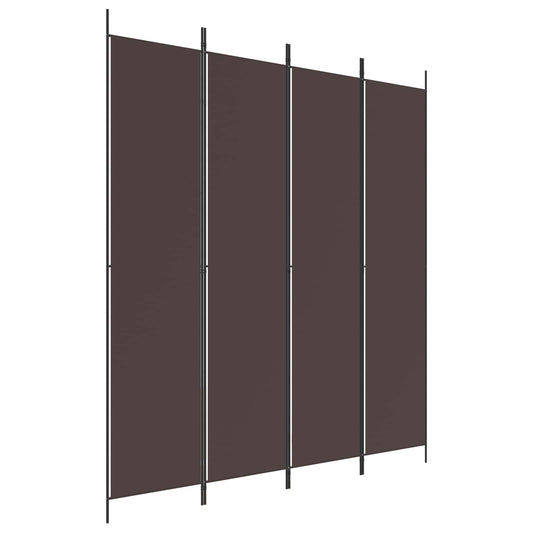 vidaXL Διαχωριστικό Δωματίου με 4 Πάνελ Καφέ 200 x 220 εκ. Υφασμάτινο