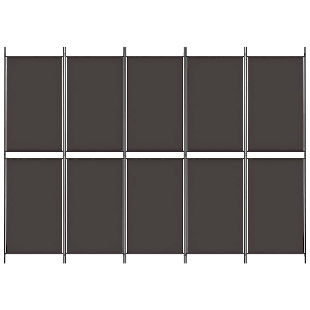 vidaXL Διαχωριστικό Δωματίου με 5 Πάνελ Καφέ 250x180 εκ. από Ύφασμα