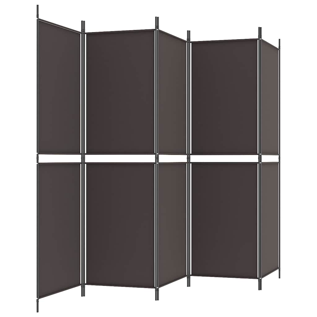 vidaXL Διαχωριστικό Δωματίου με 5 Πάνελ Καφέ 250x180 εκ. από Ύφασμα