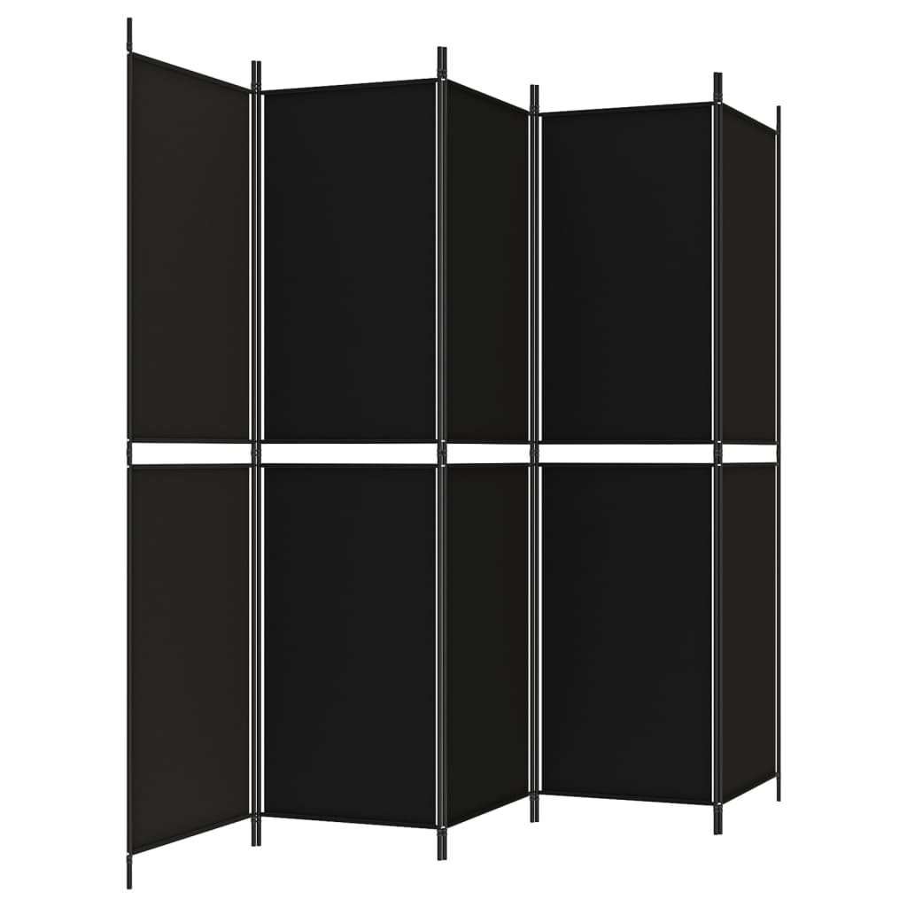 vidaXL Διαχωριστικό Δωματίου με 5 Πάνελ Μαύρο 250x200 εκ. από Ύφασμα