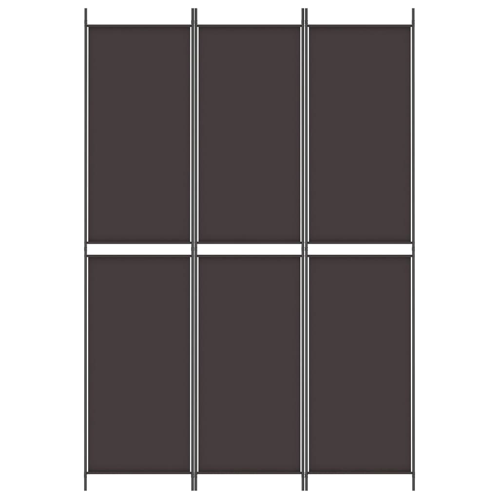vidaXL Διαχωριστικό Δωματίου με 3 Πάνελ Καφέ 150x220 εκ. από Ύφασμα