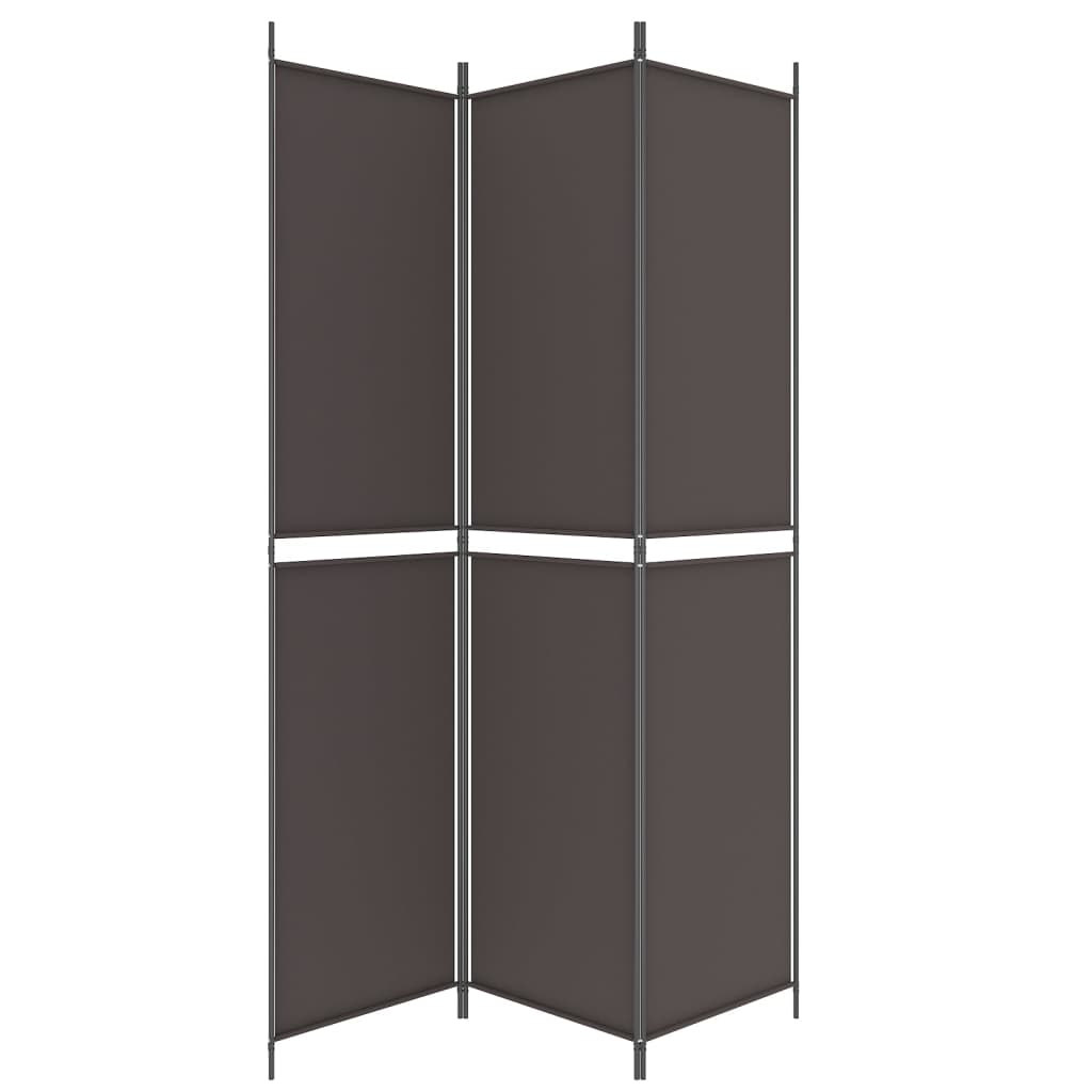 vidaXL Διαχωριστικό Δωματίου με 3 Πάνελ Καφέ 150x220 εκ. από Ύφασμα