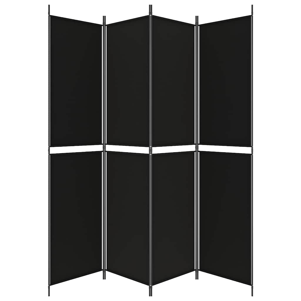 vidaXL Διαχωριστικό Δωματίου με 4 Πάνελ Μαύρο 200 x 220 εκ. Υφασμάτινο