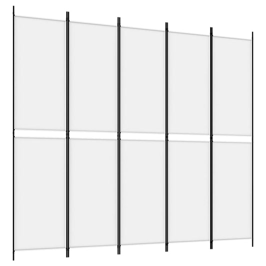 vidaXL Διαχωριστικό Δωματίου με 5 Πάνελ Λευκό 250x220 εκ. από Ύφασμα