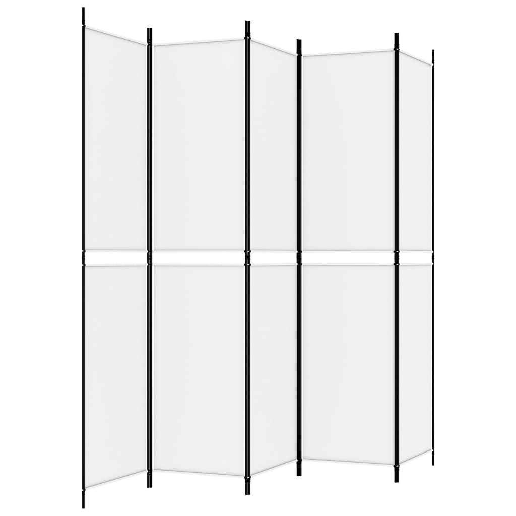vidaXL Διαχωριστικό Δωματίου με 5 Πάνελ Λευκό 250x220 εκ. από Ύφασμα