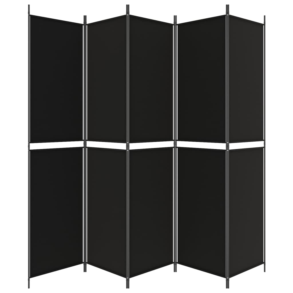 vidaXL Διαχωριστικό Δωματίου με 5 Πάνελ Μαύρο 250x220 εκ. από Ύφασμα