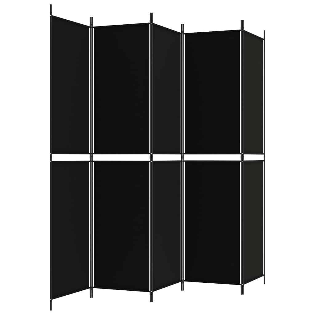vidaXL Διαχωριστικό Δωματίου με 5 Πάνελ Μαύρο 250x220 εκ. από Ύφασμα