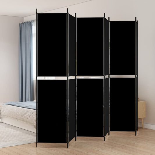 vidaXL Διαχωριστικό Δωματίου με 6 Πάνελ Μαύρο 300x220 εκ. από Ύφασμα