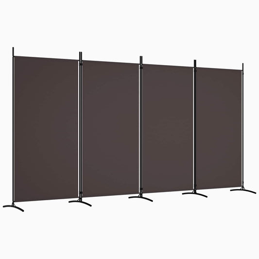 vidaXL Διαχωριστικό Δωματίου με 4 Πάνελ Καφέ 346 x 180 εκ. από Ύφασμα
