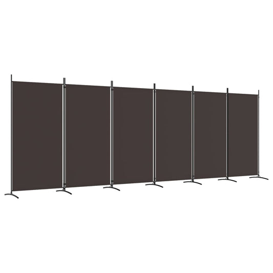vidaXL Διαχωριστικό Δωματίου με 6 Πάνελ Καφέ 520x180 εκ. από Ύφασμα
