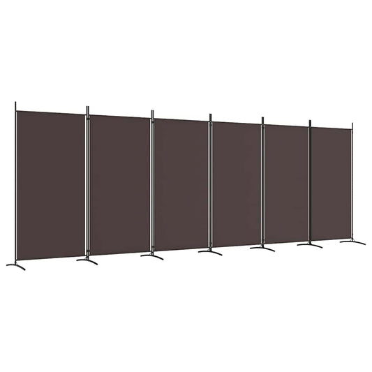 vidaXL Διαχωριστικό Δωματίου με 6 Πάνελ Καφέ 520x180 εκ. από Ύφασμα