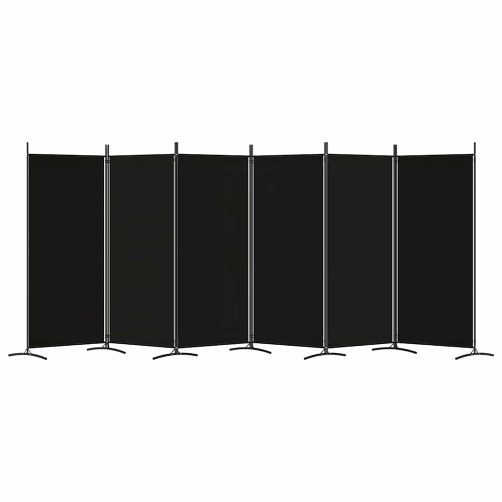 vidaXL Διαχωριστικό Δωματίου με 6 Πάνελ Μαύρο 520x180 εκ. από Ύφασμα