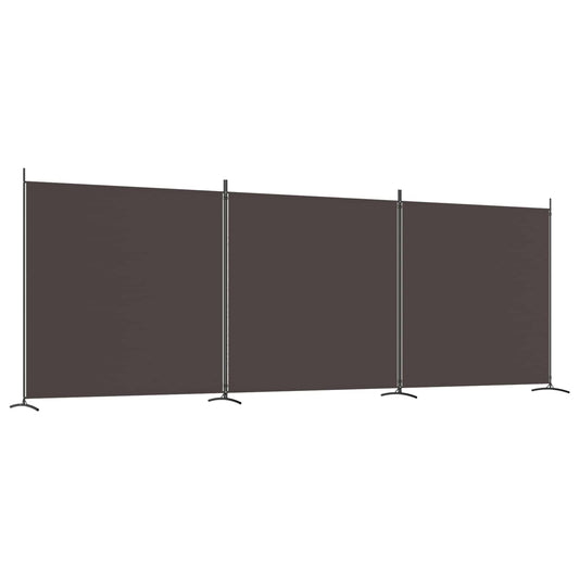 vidaXL Διαχωριστικό Δωματίου με 3 Πάνελ Καφέ 525 x 180 εκ. από Ύφασμα