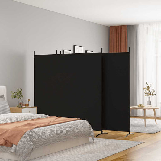 vidaXL Διαχωριστικό Δωματίου με 4 Πάνελ Μαύρο 698x180 εκ. από Ύφασμα