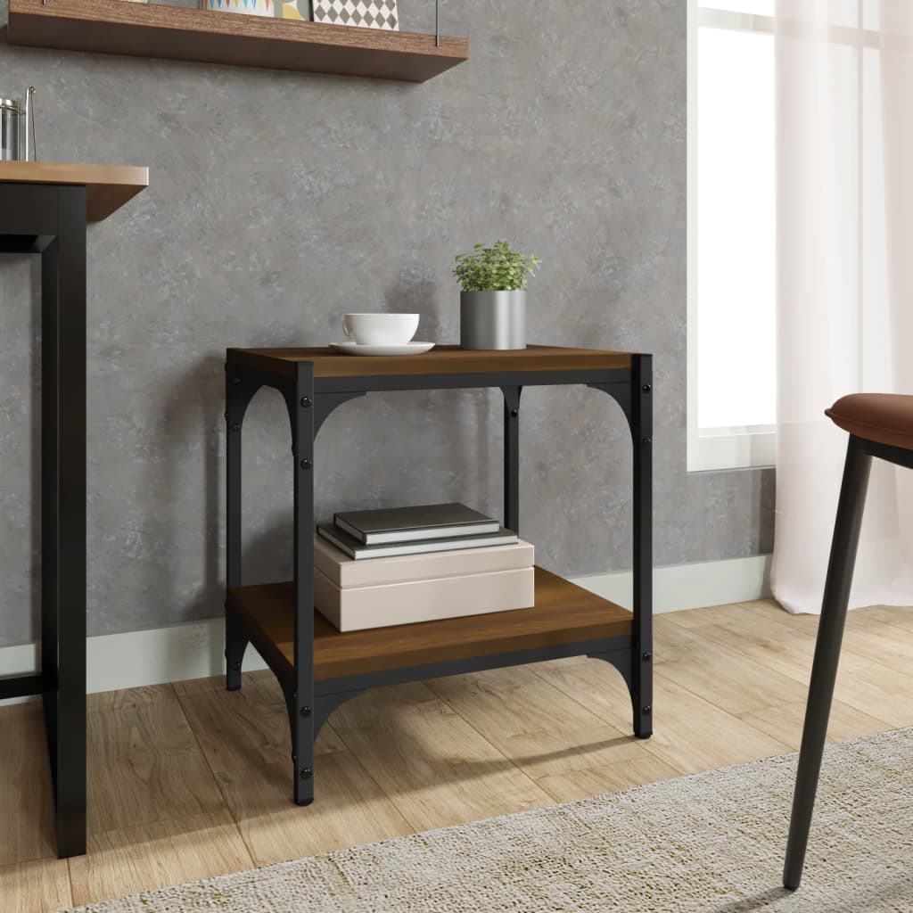 vidaXL Έπιπλο Τηλεόρασης Καφέ Δρυς 40x33x41 εκ. Επεξ. Ξύλο & Ατσάλι