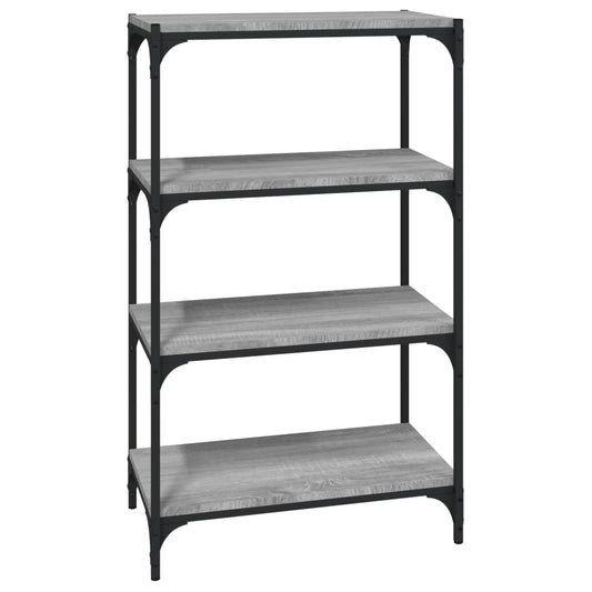 vidaXL Βιβλιοθήκη Γκρι Sonoma 60 x 33 x 100 εκ. Επεξ. Ξύλο & Ατσάλι