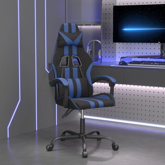vidaXL Καρέκλα Gaming Περιστρεφόμενη Μαύρη & Μπλε από Συνθετικό Δέρμα
