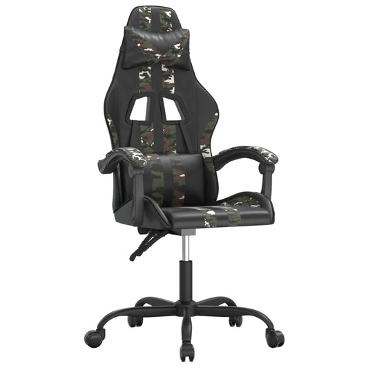 vidaXL Καρέκλα Gaming Περιστρεφόμενη Μαύρη/Παραλλαγή Συνθετικό Δέρμα