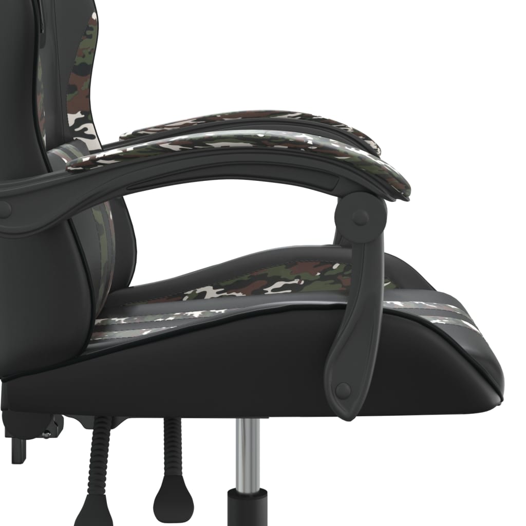 vidaXL Καρέκλα Gaming Περιστρεφόμενη Μαύρη/Παραλλαγή Συνθετικό Δέρμα