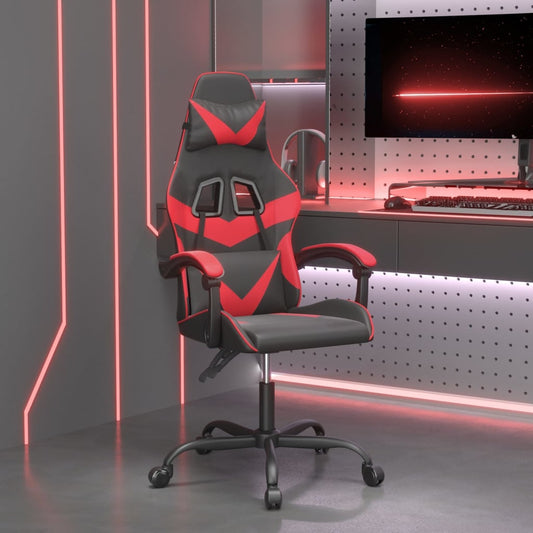 vidaXL Καρέκλα Gaming Περιστρεφόμενη Μαύρη/Κόκκινη από Συνθετικό Δέρμα