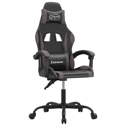 vidaXL Καρέκλα Gaming Περιστρεφόμενη Μαύρη/Γκρι από Συνθετικό Δέρμα