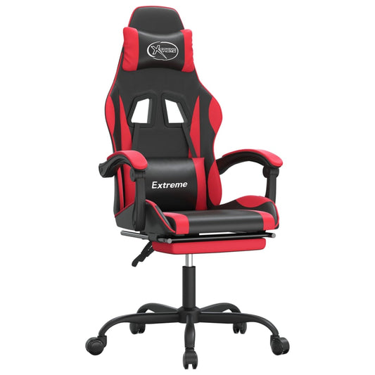 vidaXL Καρέκλα Gaming Περιστρ. Υποπόδιο Μαύρο/Πράσινο Συνθετικό Δέρμα